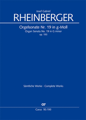 Book cover for Organ Sonata No. 19 in G minor