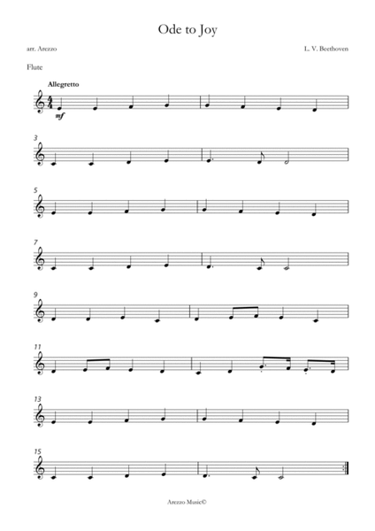 ode to joy flute and bassoon sheet music in c image number null