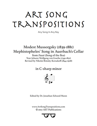 Book cover for MUSSORGSKY: Песня Мефистофеля в погребке Ауэрбаха (transposed to C-sharp minor, "Song of the flea")