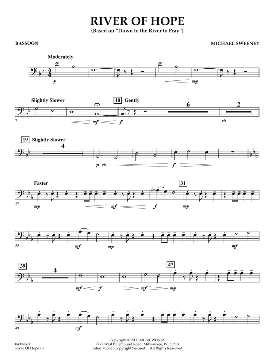 River of Hope - Bassoon Concert Band scores gallery preview page 1