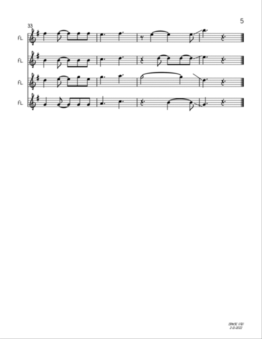 I Saw Mommy Kissing Santa Claus Woodwind Quartet scores gallery preview page 5