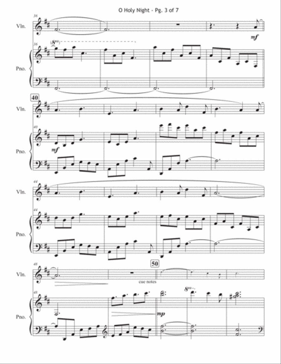 O Holy Night - Advanced Violin and Piano Violin Solo scores gallery preview page 4