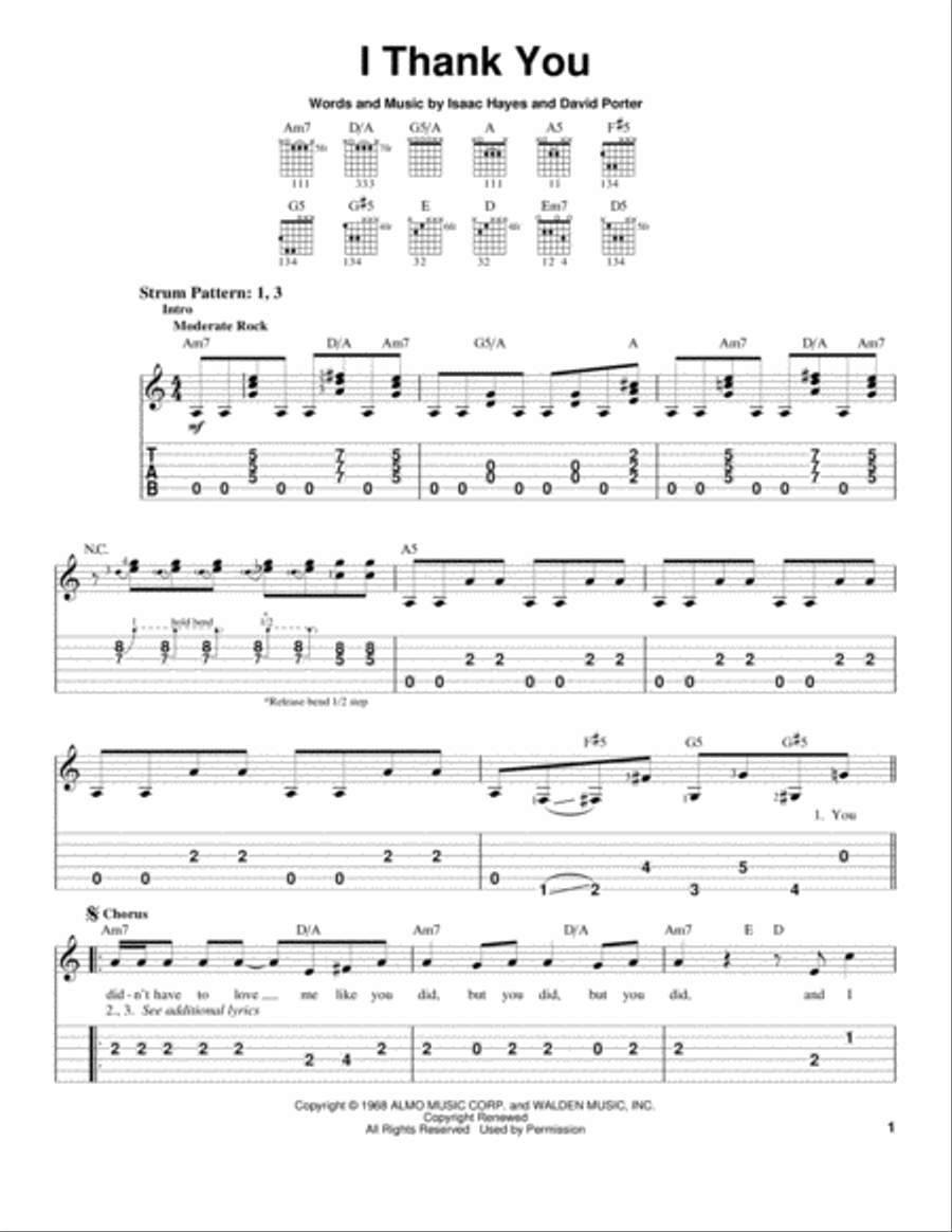 I Thank You Acoustic Guitar scores gallery preview page 1