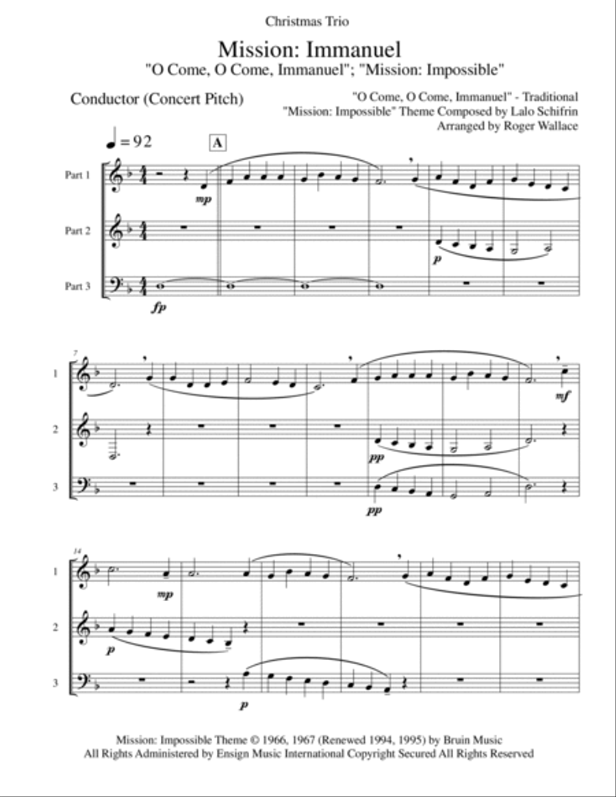 Mission: Impossible Theme Brass Trio scores gallery preview page 2