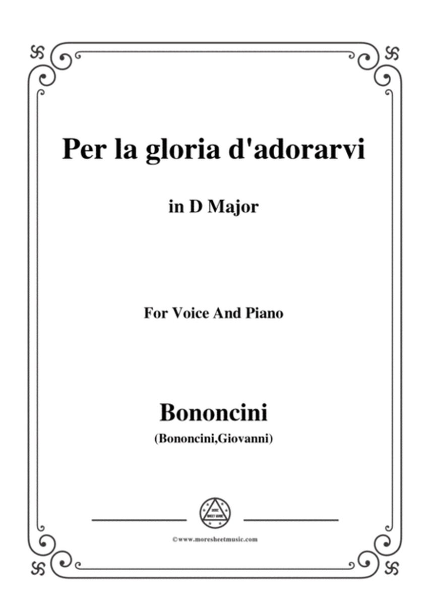 Bononcini Giovanni-Per la gloria d'adorarvi,from The opera griselda,in D Major,for Voice and Piano image number null
