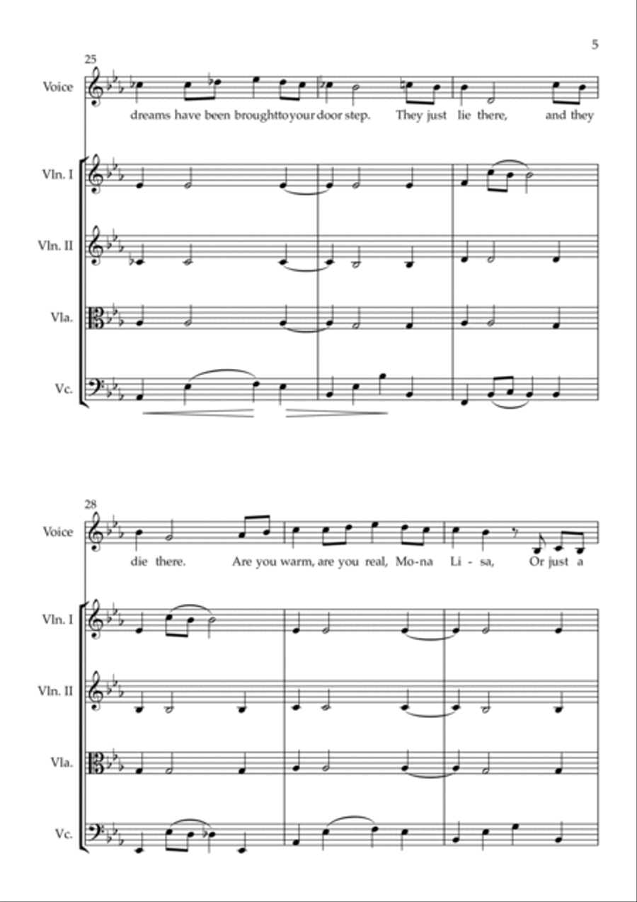 Mona Lisa String Quartet scores gallery preview page 5