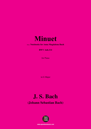 Book cover for J. S. Bach-Minuet,in G Major,BWV Anh.114