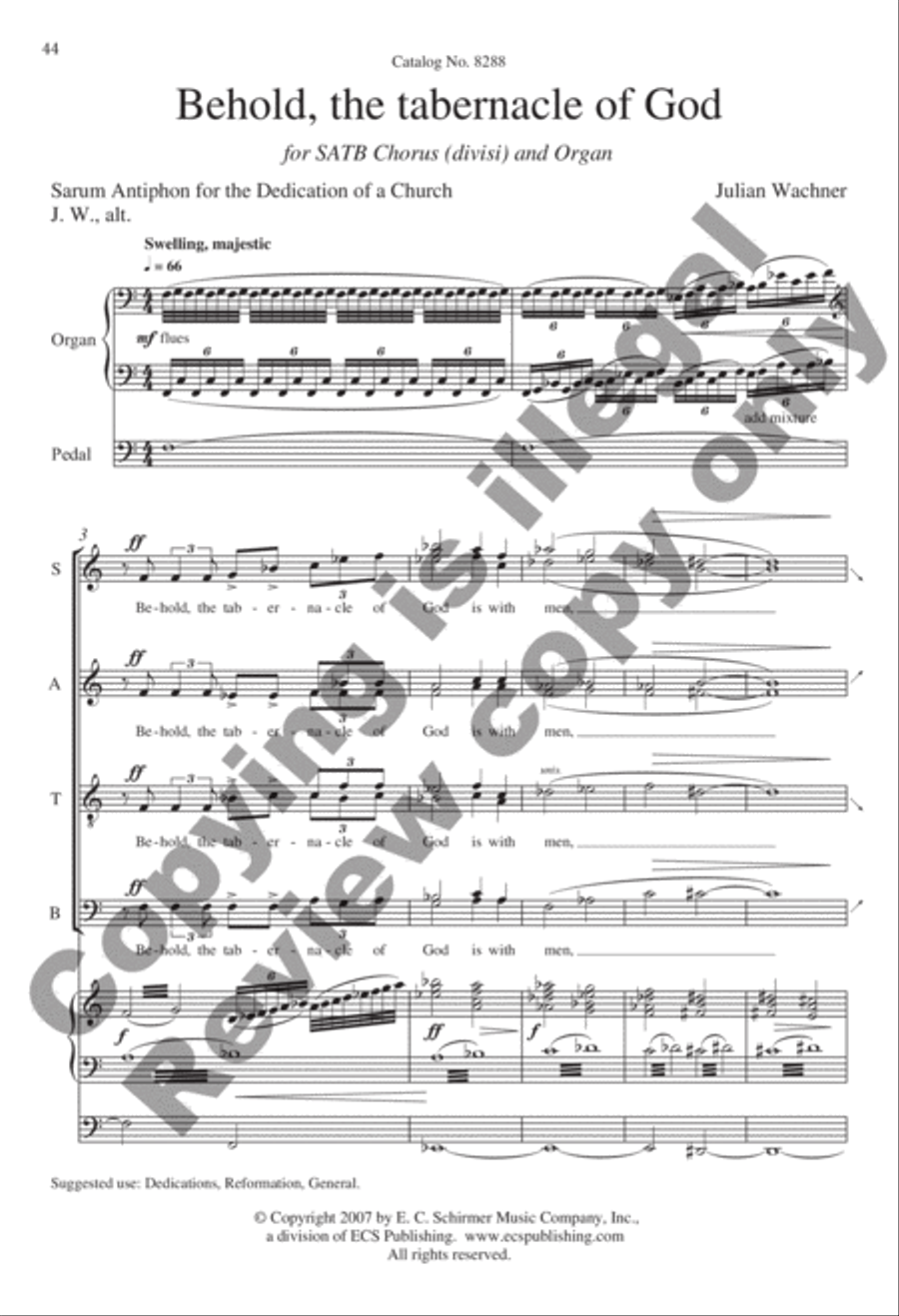 Selected Sacred Choral Works of Julian Wachner, Volume 1 4-Part scores gallery preview page 42