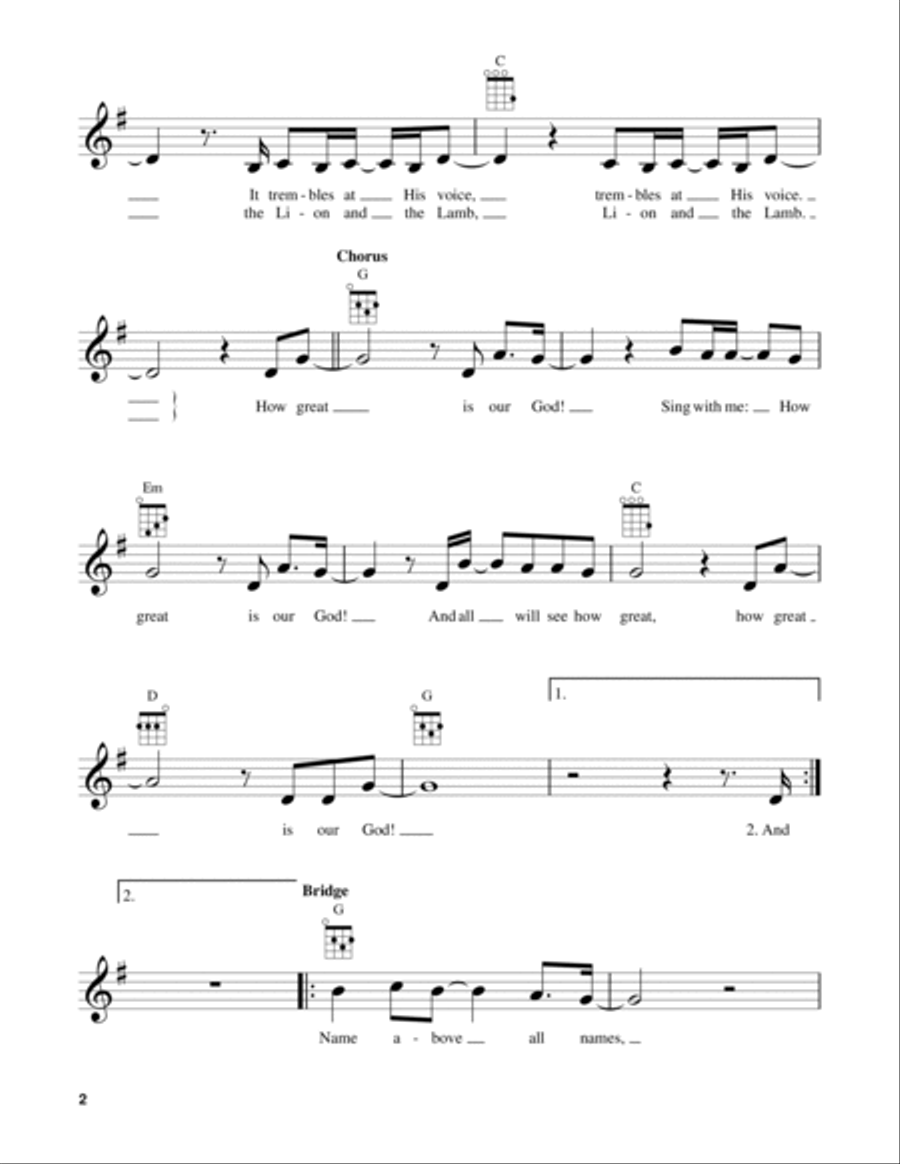 How Great Is Our God Ukulele scores gallery preview page 2