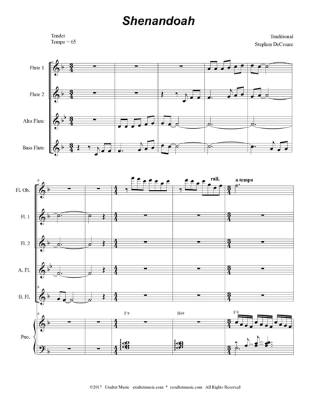Shenandoah (for Flute Choir and Piano) image number null