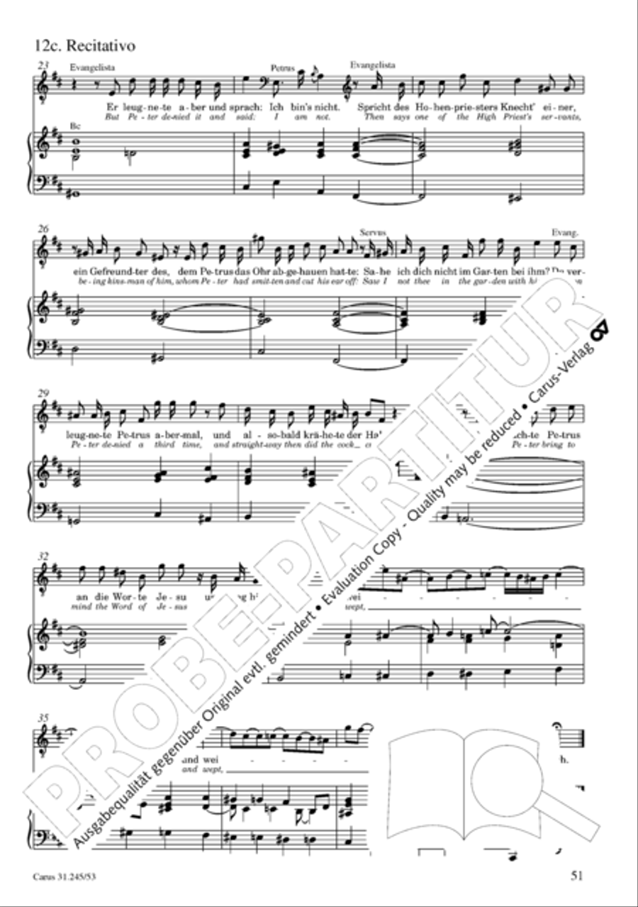 St. John Passion (Johannes-Passion) 4-Part scores gallery preview page 52