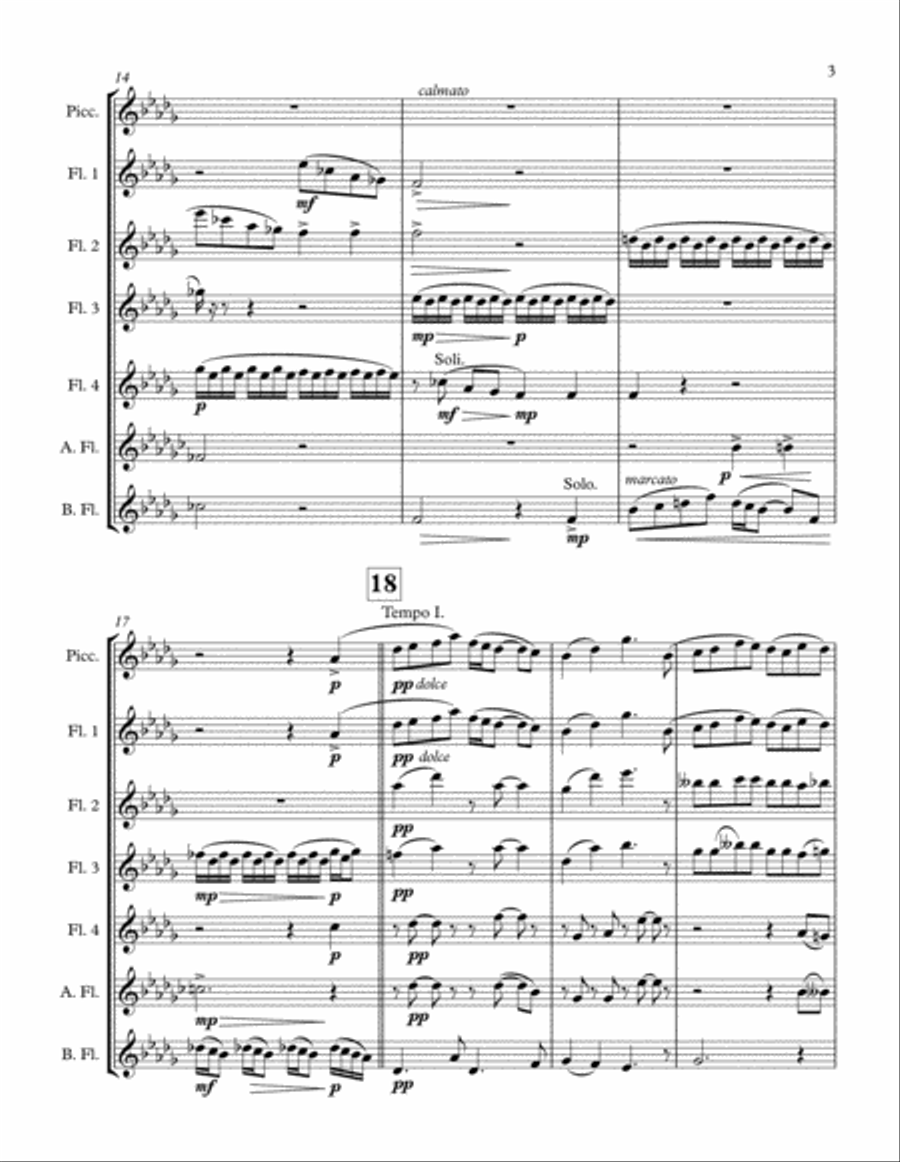 Automne for Flute Choir (Score) Flute Choir scores gallery preview page 3