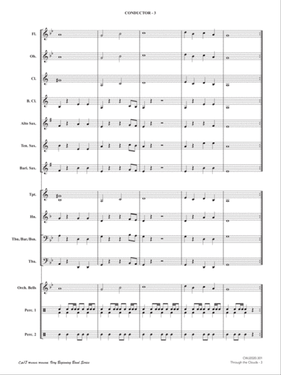 Through the Clouds Concert Band scores gallery preview page 6