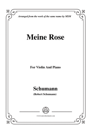 Book cover for Schumann-Meine Rose,for Violin and Piano