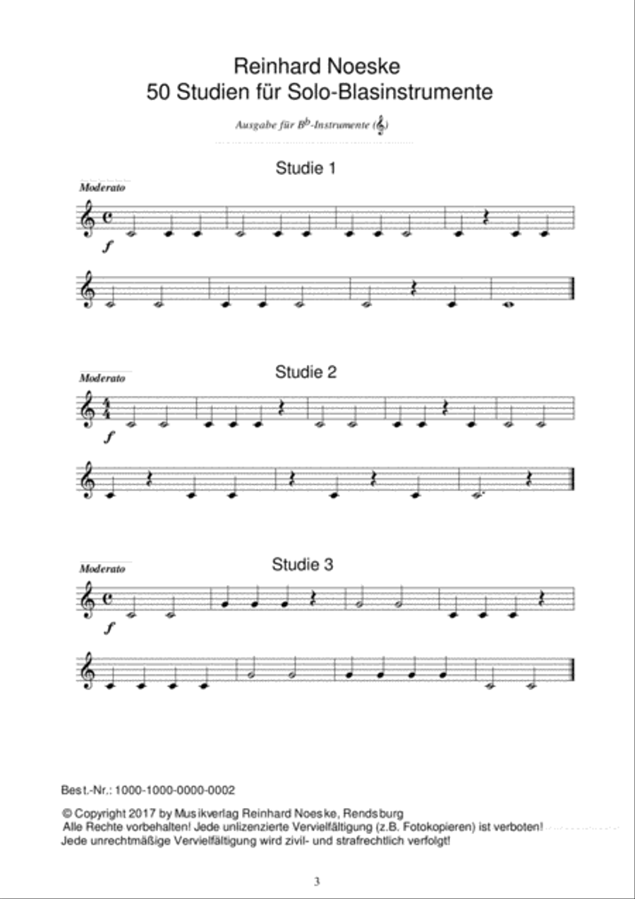 50 Studien für Solo-Blasinstrumente - Ausgabe für Bb-Instrumente (Violinschlüssel) Small Ensemble scores gallery preview page 5