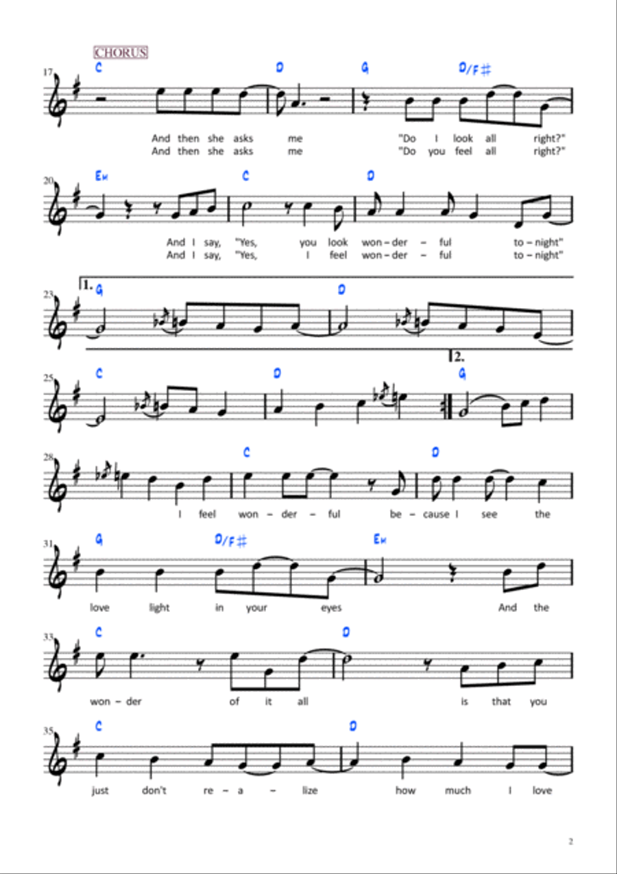 Wonderful Tonight Wonderful Tonight Easy Piano scores gallery preview page 3