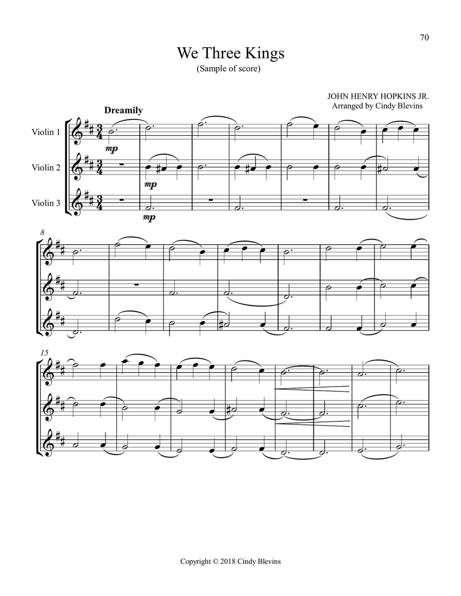 Violin Trios for Christmas, Vol. II (12 Arrangements) String Trio scores gallery preview page 5