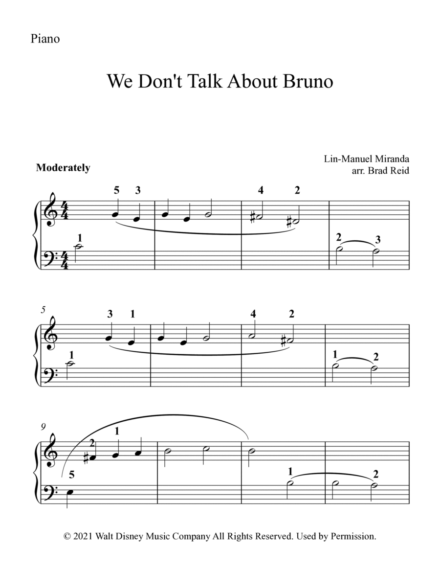 We Don't Talk About Bruno Easy Piano scores gallery preview page 1