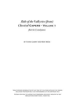 Book cover for Ride of the Valkyries (but not as you know it!) includes original flute solo - flute (in C) & piano