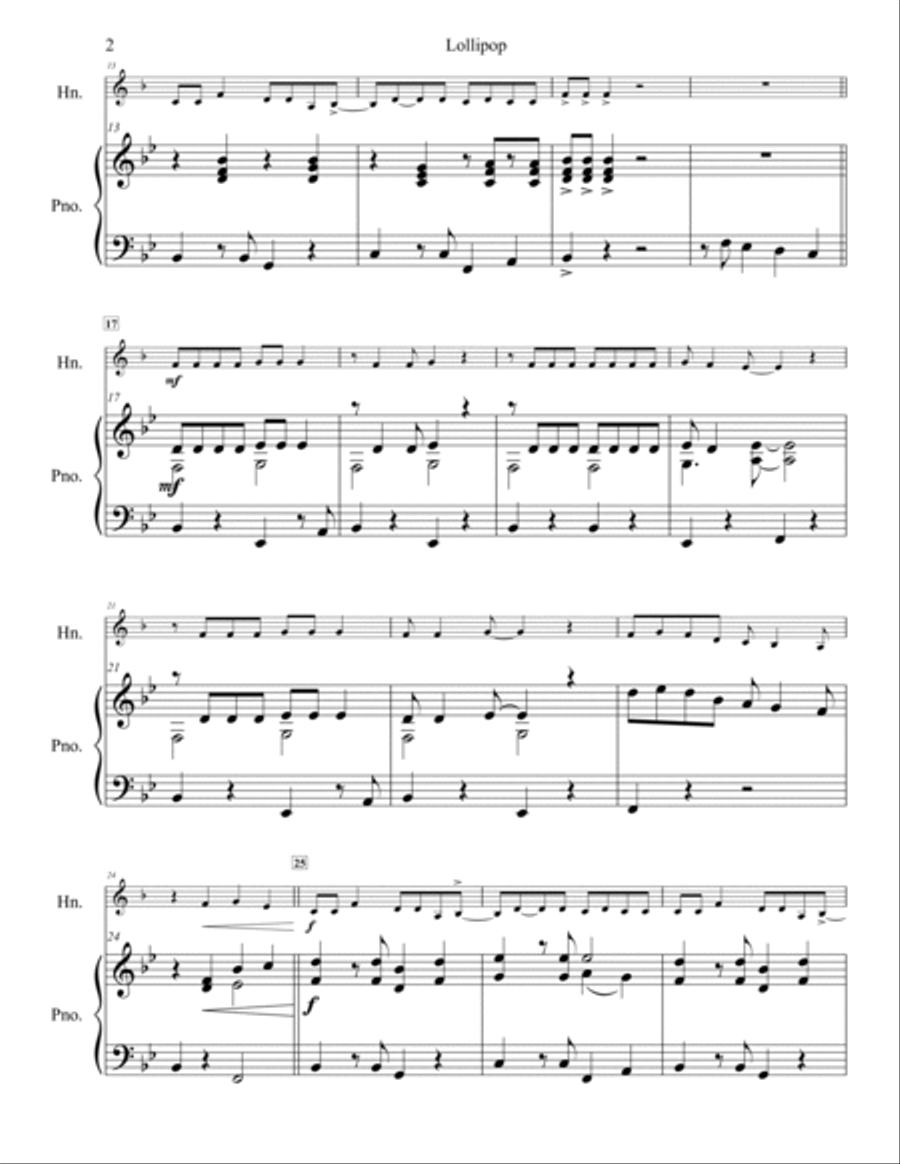 Lollipop Horn scores gallery preview page 3