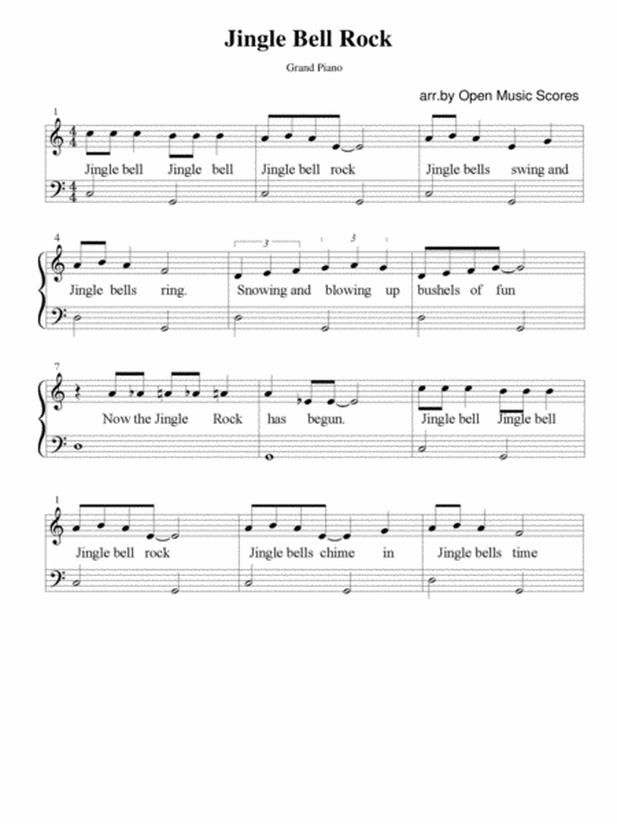 Jingle Bell Rock- Easy Piano