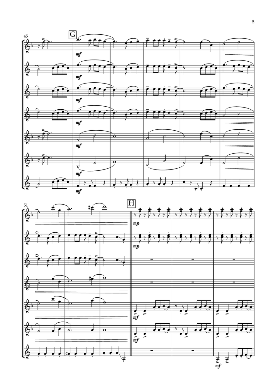 Bad Romance Woodwind Ensemble scores gallery preview page 5