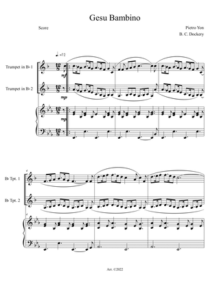 Gesu Bambino (Trumpet Duet with Piano Accompaniment)