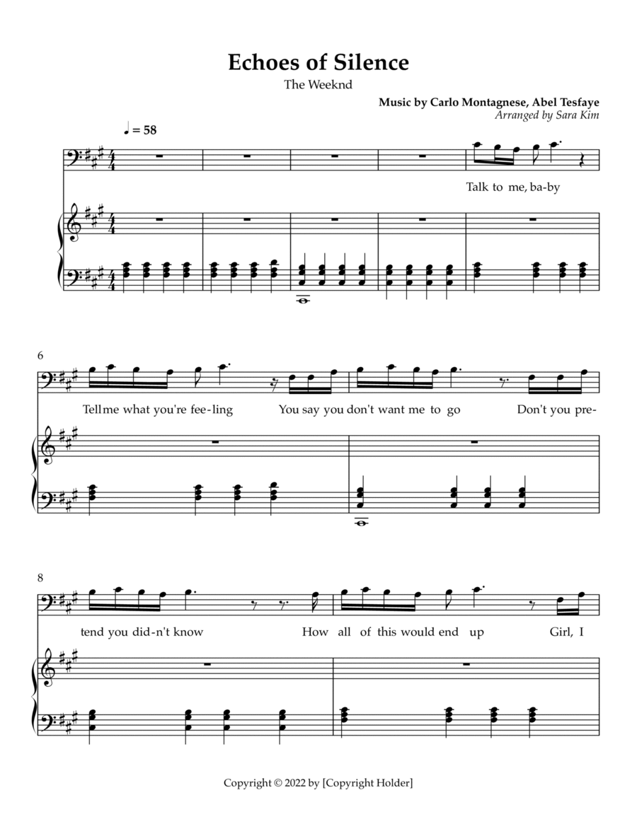 Echoes Of Silence Echoes Of Silence Piano, Vocal, Guitar scores gallery preview page 1