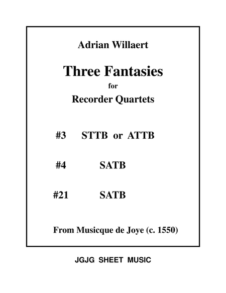 Three Renaissance Fantasies for Recorder Quartets image number null