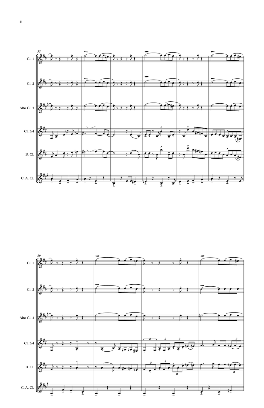 Battle Hymn of the Republic for Clarinet Quintet Clarinet Quintet scores gallery preview page 6