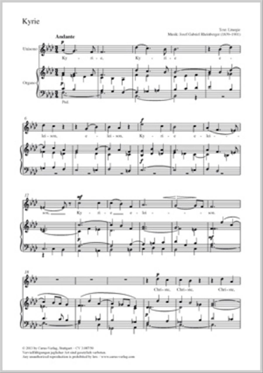 Kyrie Unison Choir scores gallery preview page 1