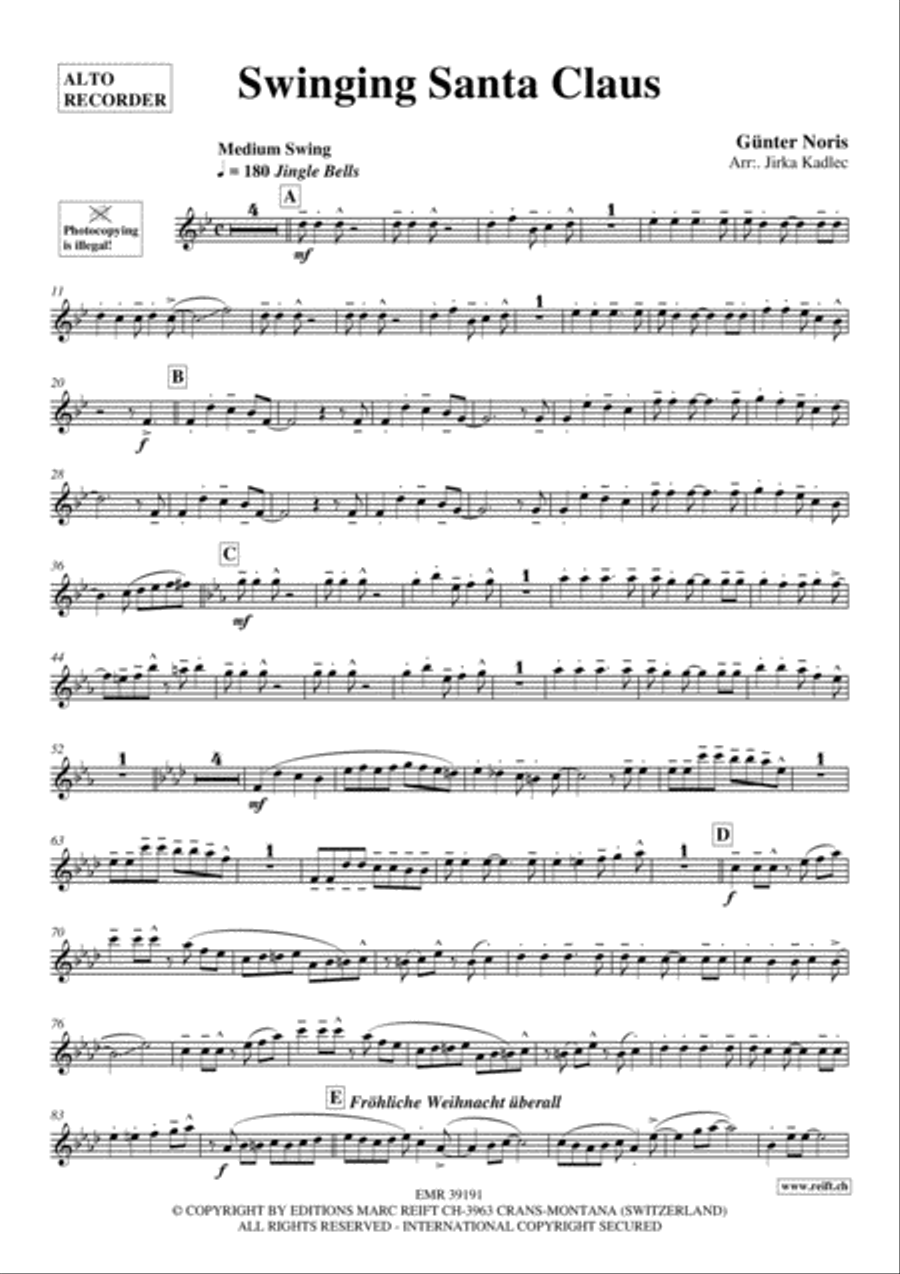 Swinging Santa Claus Alto Recorder scores gallery preview page 2