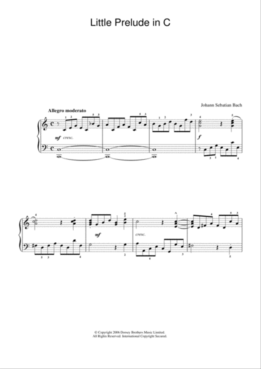 Little Prelude In C Little Prelude In C Piano scores gallery preview page 1