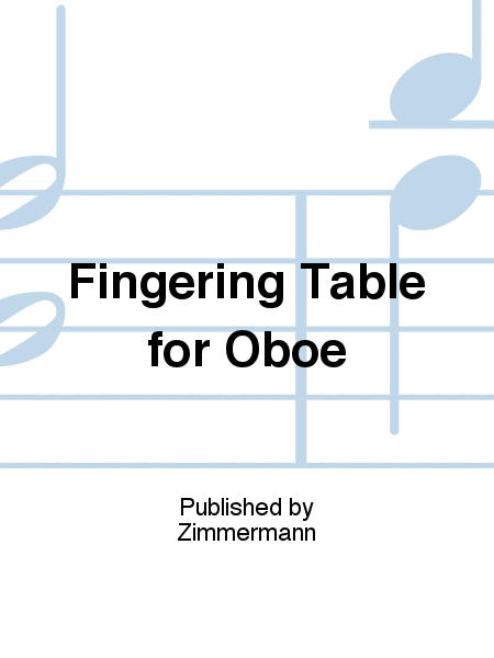 Fingering Table for Oboe