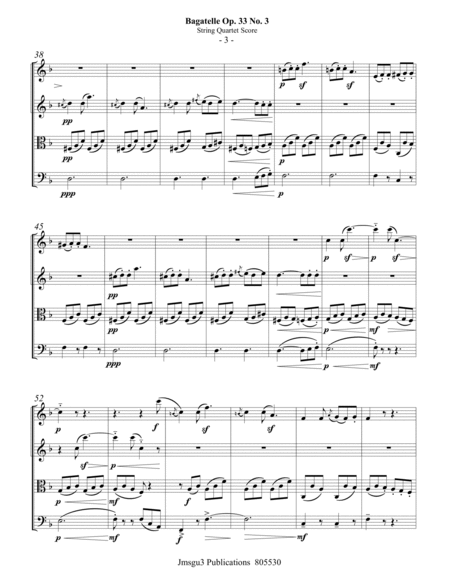 Beethoven: Bagatelle Op. 33 No. 3 for String Quartet image number null