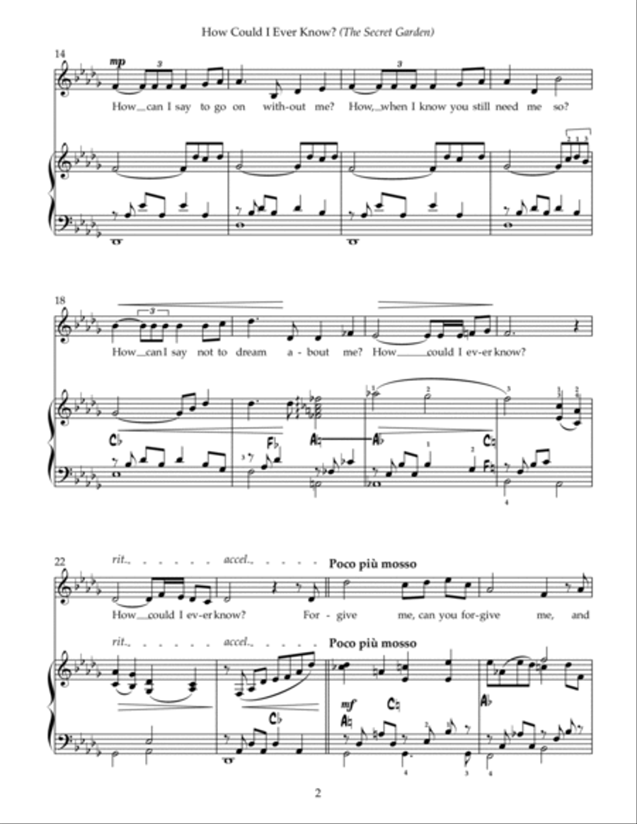 How Could I Ever Know? Piano, Vocal, Guitar scores gallery preview page 3