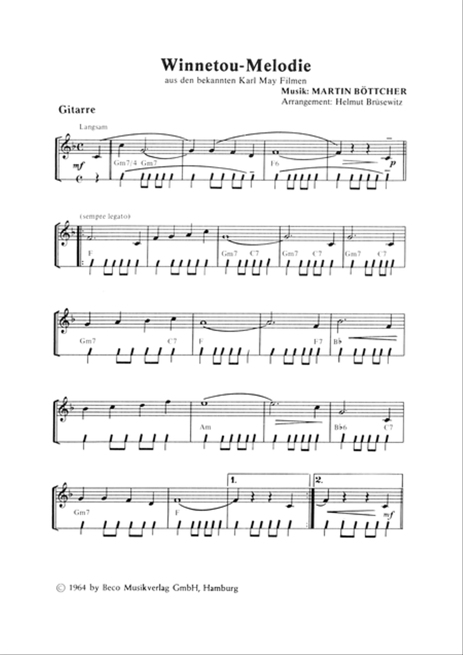 Winnetou-Melodie Piano, Vocal scores gallery preview page 6