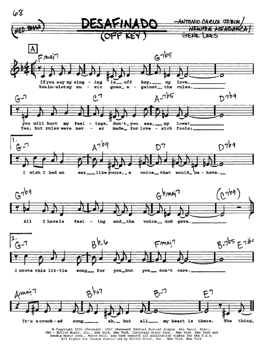 Desafinado (Off Key) Desafinado (Off Key) Voice scores gallery preview page 1