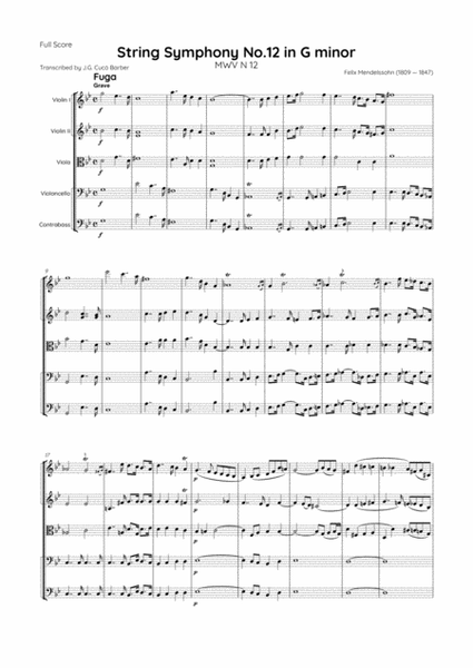 Mendelssohn - String Symphony No.12 in G minor, MWV N 12