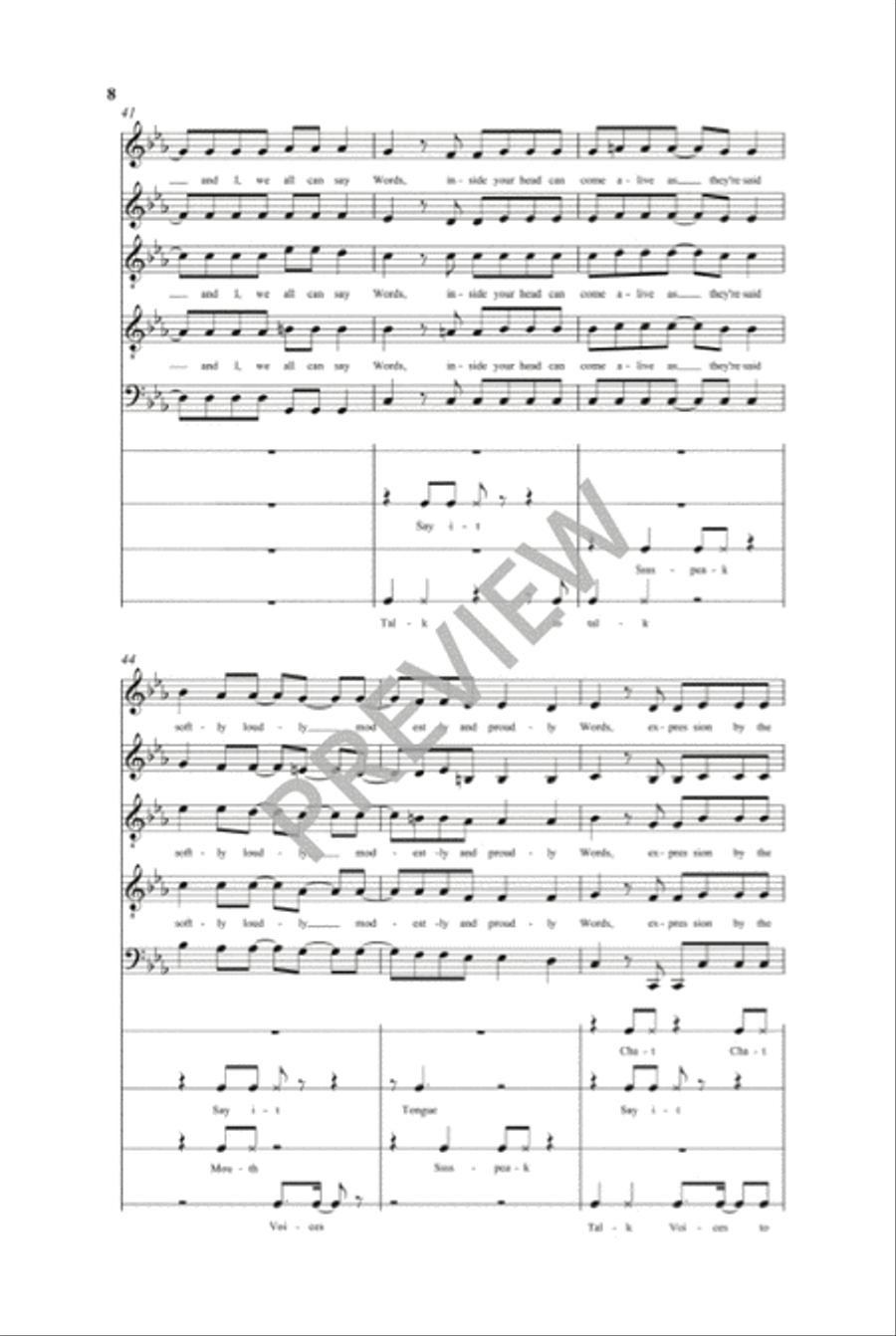 Words Choir scores gallery preview page 7