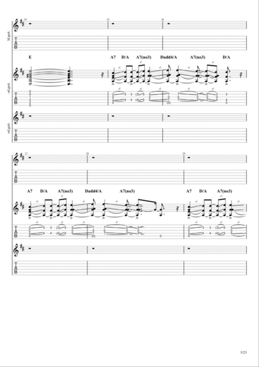 Beneath, Between, Behind Electric Guitar scores gallery preview page 5