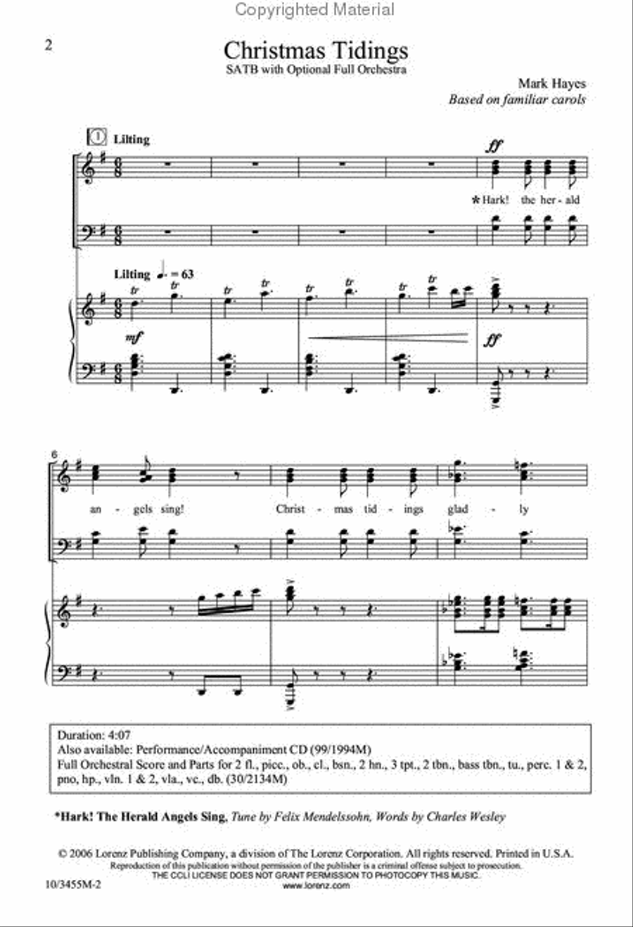 Christmas Tidings 4-Part scores gallery preview page 2