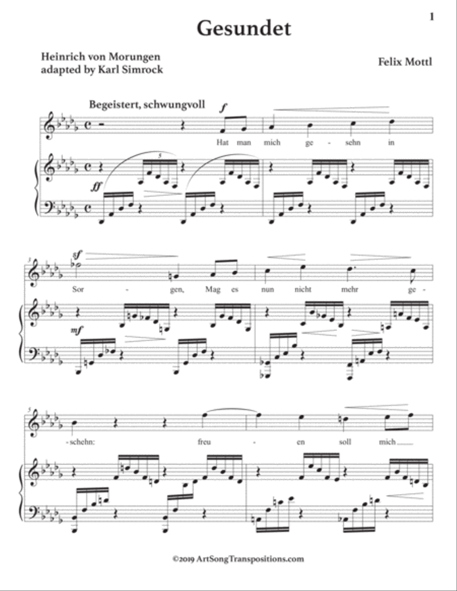 MOTTL: Gesundet (transposed to D-flat major) Voice scores gallery preview page 2