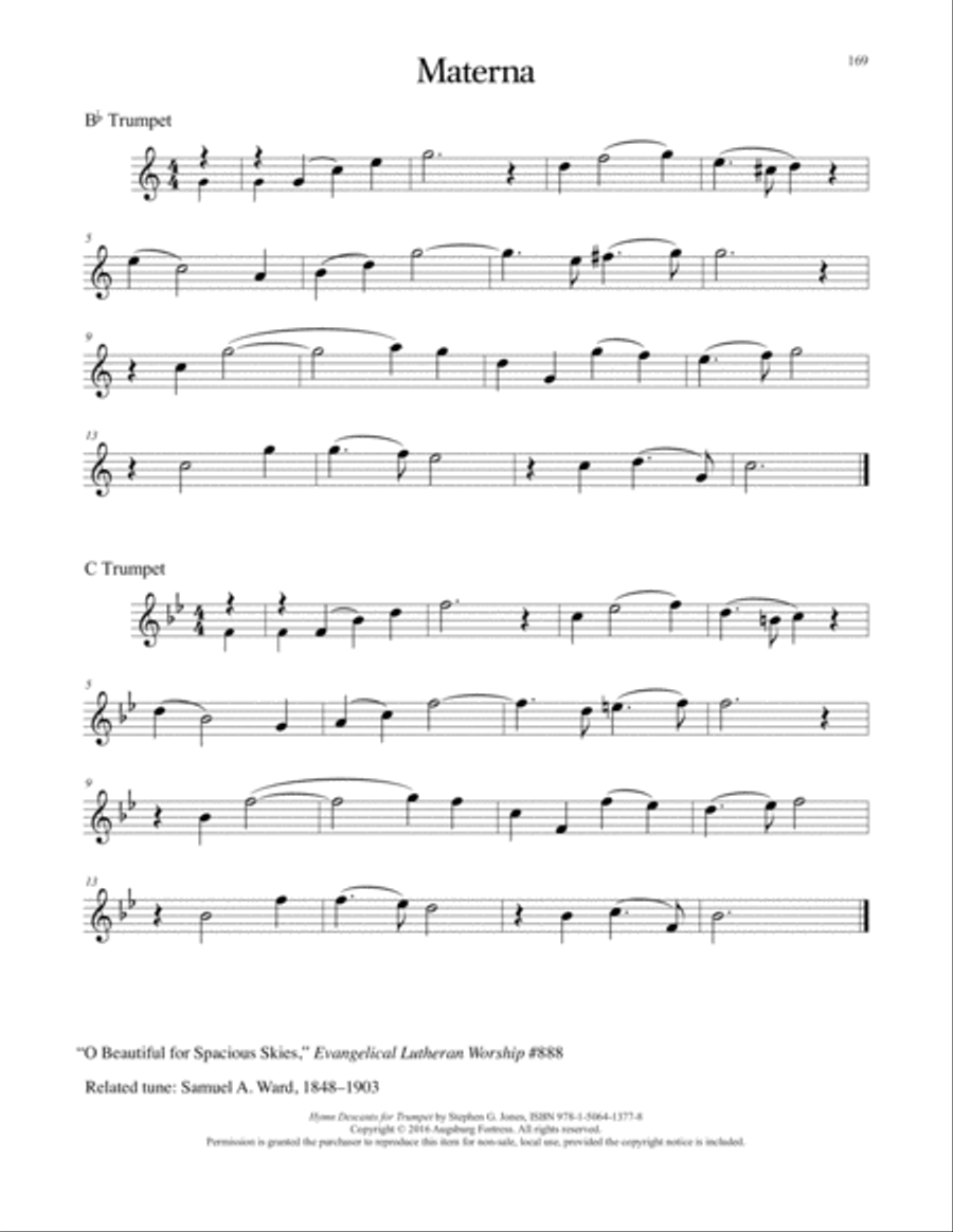 Hymn Descants for Trumpet C Trumpet scores gallery preview page 170