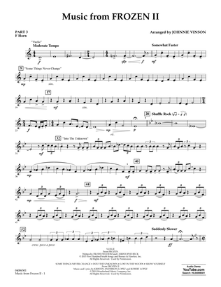 Book cover for Music from Disney's Frozen 2 (arr. Johnnie Vinson) - Pt.3 - F Horn
