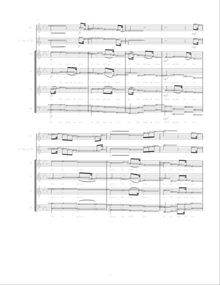 In the stillness Chopin SATB with descant 4-Part scores gallery preview page 2
