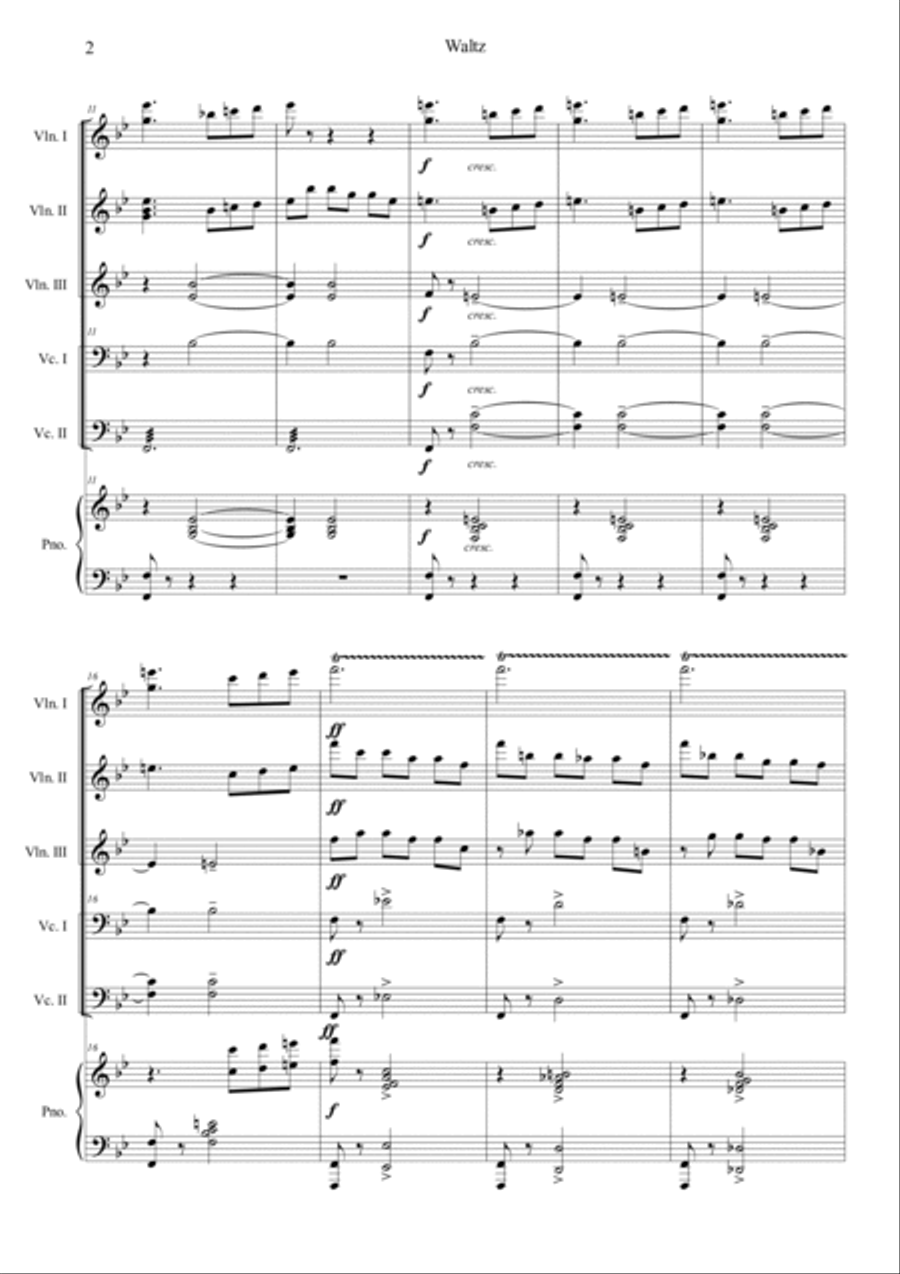 Waltz from Sleeping Beauty Piano Trio scores gallery preview page 2