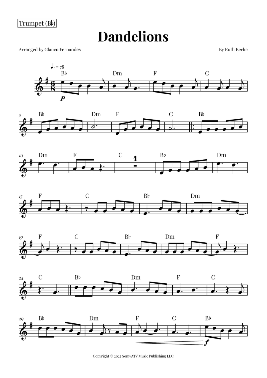 Dandelions Brass Ensemble scores gallery preview page 4