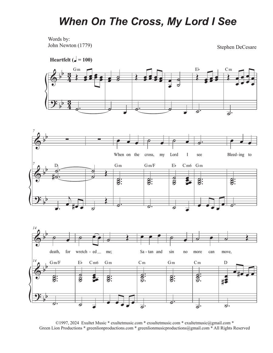 When On The Cross, My Lord I See (Unison choir)