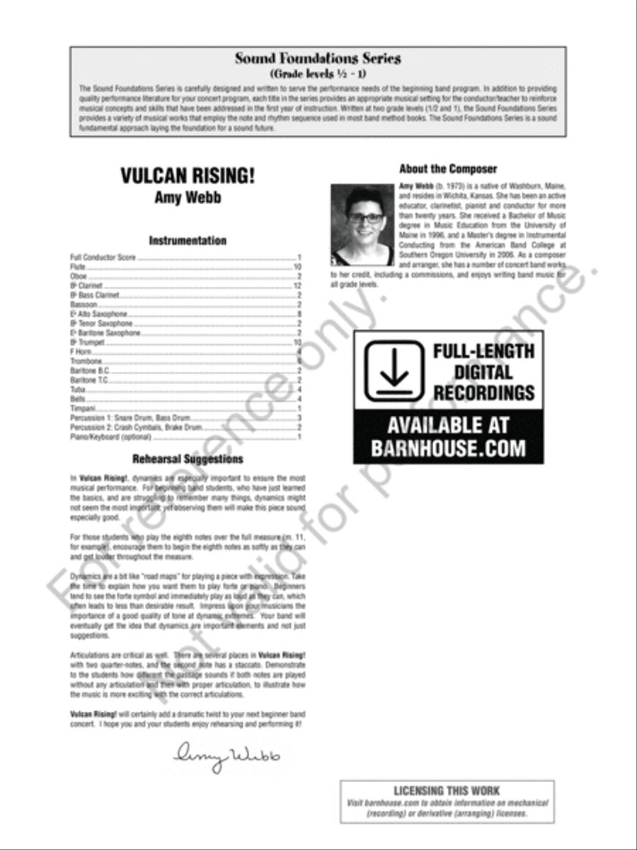 Vulcan Rising! Concert Band scores gallery preview page 3